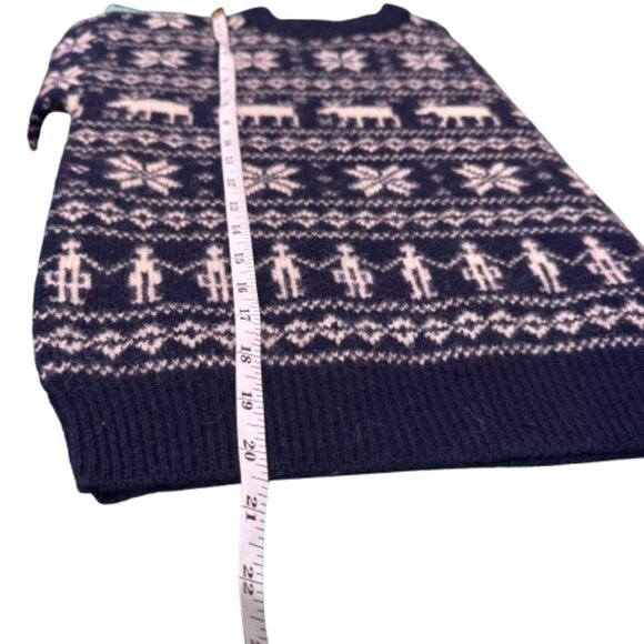 VTG Navy & White Snowflake Moose “People of the World” Boys Sweater | Wool | M/L - Picture 6 of 11